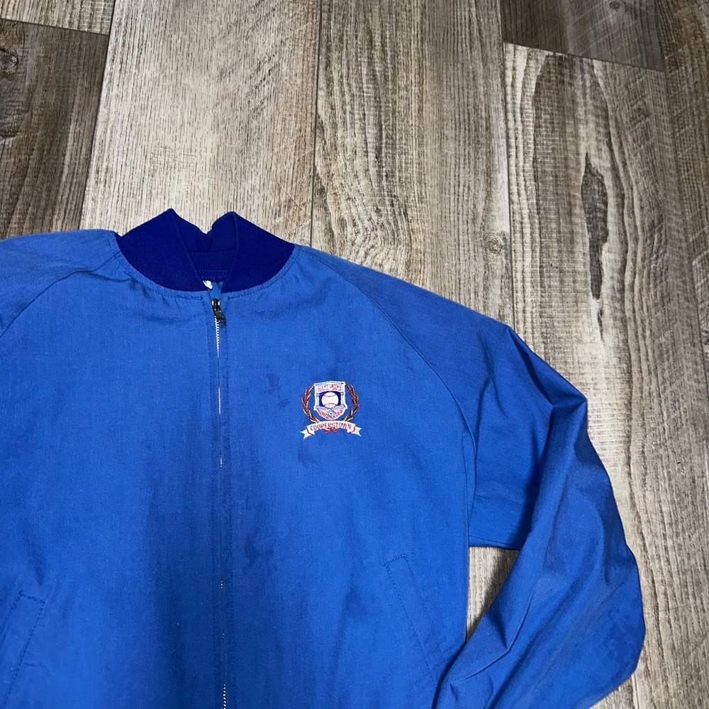 Vintage Cooperstown Baseball MLB Hall of Fame blue embroidered light jacket M - Picture 4 of 6